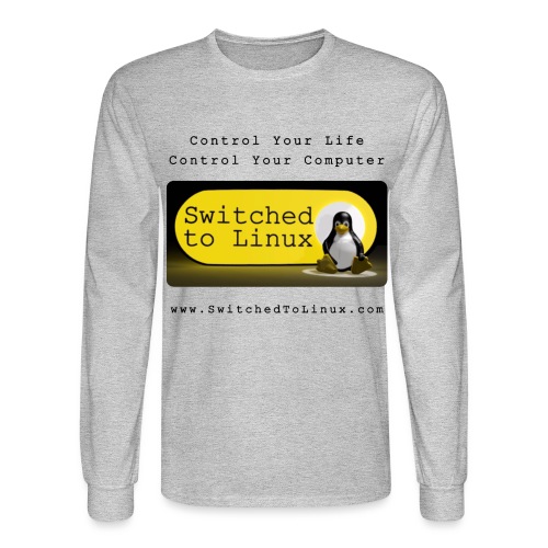 Switched to Linux Logo with Black Text - Men's Long Sleeve T-Shirt