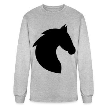 Horse, horse head, horses, riding, Riding, Rider - Men's Long Sleeve T-Shirt - heather gray - Front
