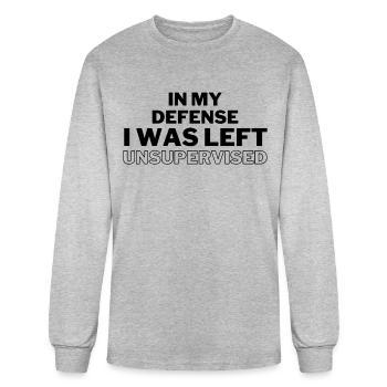 In My Defense Unsupervised - Men's Long Sleeve T-Shirt - heather gray - Front