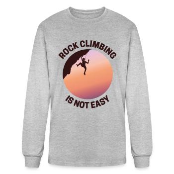 Rock Climbing Rappelling Not Easy - Men's Long Sleeve T-Shirt - heather gray - Front