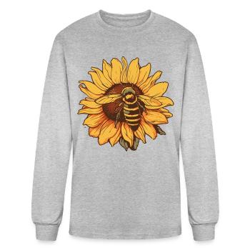 Bee and sunflower, Bee, Honey, Bee quotes, Sunflow - Men's Long Sleeve T-Shirt - heather gray - Front