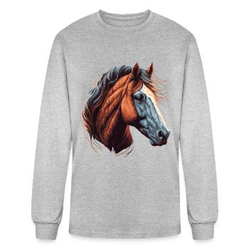 Horse Head - Men's Long Sleeve T-Shirt - heather gray - Front