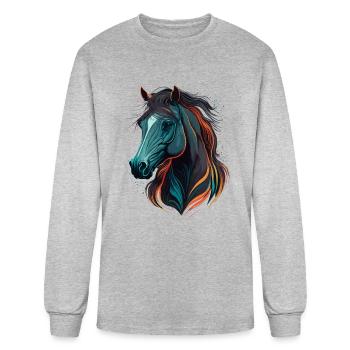 Morgan Horse Head - Men's Long Sleeve T-Shirt - heather gray - Front