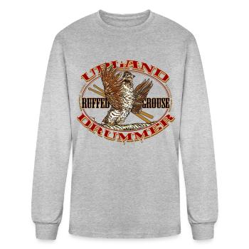 grouse_upland_drummer - Men's Long Sleeve T-Shirt - heather gray - Front