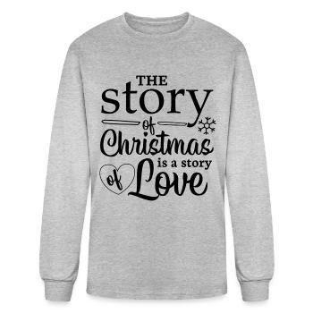 The story of Christmas is a story of love - Men's Long Sleeve T-Shirt - heather gray - Front