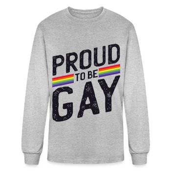 Proud to be Gay - Men's Long Sleeve T-Shirt - heather gray - Front