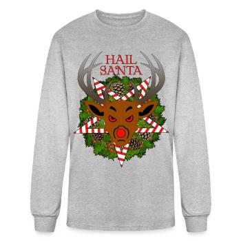 Hail Santa - Men's Long Sleeve T-Shirt - heather gray - Front