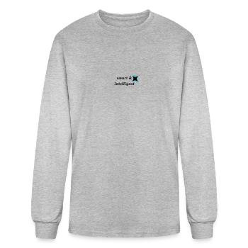 smart & intelligent - Men's Long Sleeve T-Shirt - heather gray - Front