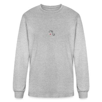 Red lips - Men's Long Sleeve T-Shirt - heather gray - Front