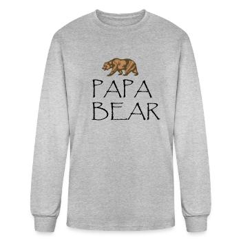 Papa Ours Shirt - T-shirt à manches longues Homme - gris chiné - Devant