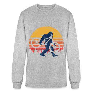 Bigfoot Bike Sasquatch - Funny MTB Graphic - Men's Long Sleeve T-Shirt - heather gray - Front