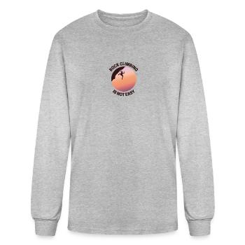 Rock Climbing Rappelling Not Easy - Men's Long Sleeve T-Shirt - heather gray - Front