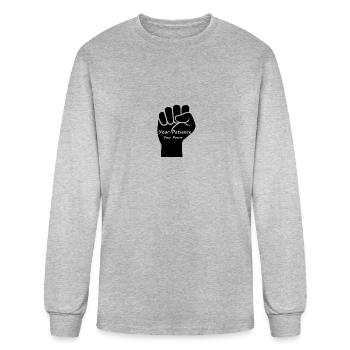 power - Men's Long Sleeve T-Shirt - heather gray - Front