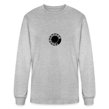 Rotary dial of old phone - Men's Long Sleeve T-Shirt - heather gray - Front
