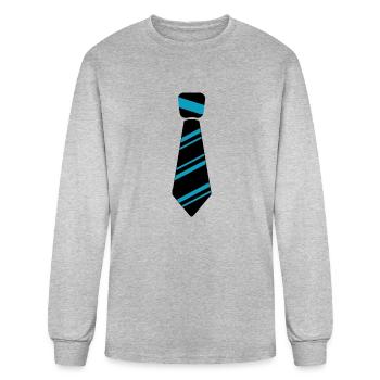 Neck tie blue - Men's Long Sleeve T-Shirt - heather gray - Front
