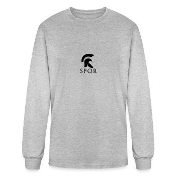 SPQR Helmet - Men's Long Sleeve T-Shirt - heather gray - Front