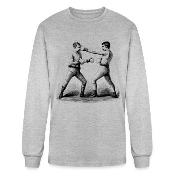 Hommes aux Moustaches - T-shirt à manches longues Homme - gris chiné - Devant