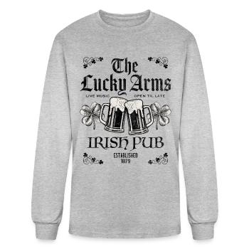 Lucky Arms Irish Pub Dark - Men's Long Sleeve T-Shirt - heather gray - Front