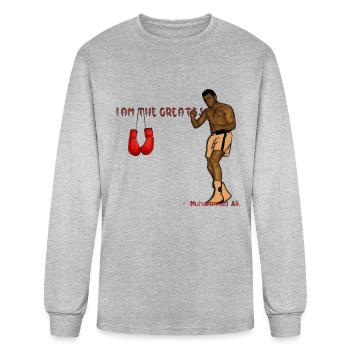 I am greatest -Muhammad Ali - Men's Long Sleeve T-Shirt - heather gray - Front