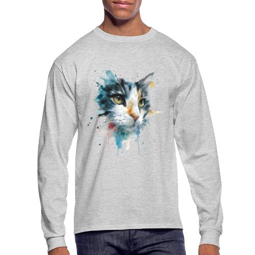 Watercolor cat face - Men's Long Sleeve T-Shirt