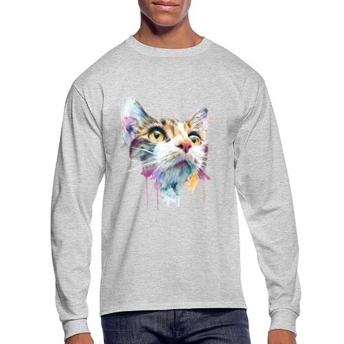 Chromatic Cat Splash - Men's Long Sleeve T-Shirt