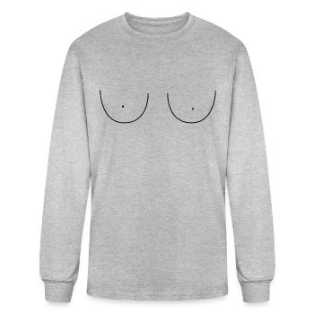 Boobs Tits Breasts Bosom - Men's Long Sleeve T-Shirt - heather gray - Front