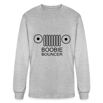 Boobie Bouncer - Men's Long Sleeve T-Shirt - heather gray - Front