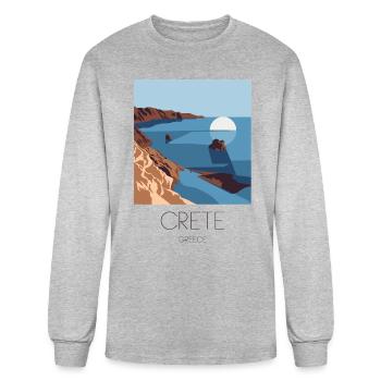 Crete Grete Greece Souvenir Scenic View - Men's Long Sleeve T-Shirt - heather gray - Front