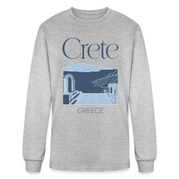 Crete Greece Souvenir Scenic View - Men's Long Sleeve T-Shirt - heather gray - Front