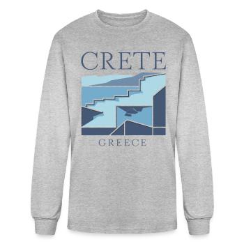 Crete Greece Souvenir Scenic View Design - Men's Long Sleeve T-Shirt - heather gray - Front