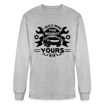 Je construis le mien que vous avez acheté la chemise de mécanicien de voiture - T-shirt à manches longues Homme - gris chiné - Devant