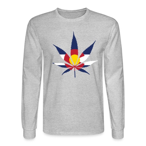 Colorado Pot Leaf Flag - Men's Long Sleeve T-Shirt