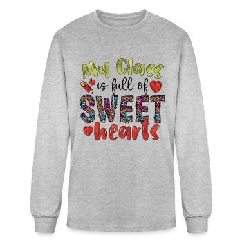 Ma classe est pleine de cœurs doux Journée des enseignants Enseigner - T-shirt à manches longues Homme - gris chiné - Devant