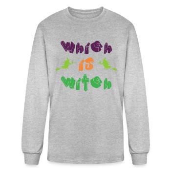 Which Is Witch Witching Hour Halloween - Men's Long Sleeve T-Shirt - heather gray - Front