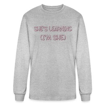 Elle apprend im elle motivation humour motiver - T-shirt à manches longues Homme - gris chiné - Devant