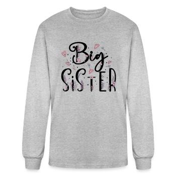 Grande Sœur, cadeau de soeur, promu Grande sœur - T-shirt à manches longues Homme - gris chiné - Devant