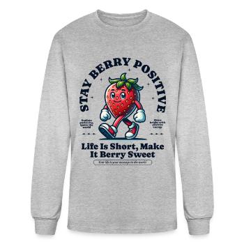 Stay Berry Positive - Men's Long Sleeve T-Shirt - heather gray - Front
