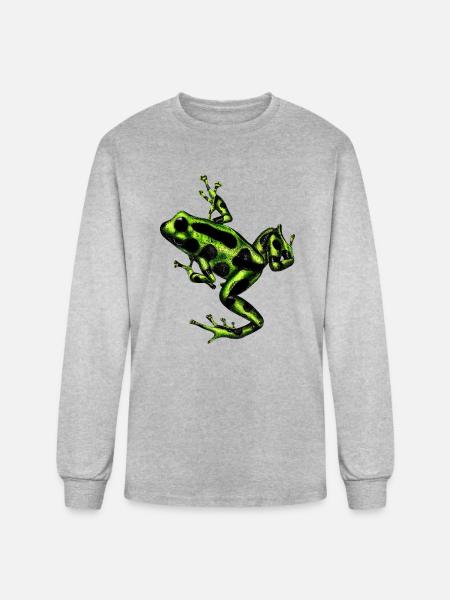 Green poison dart frog - Men's Long Sleeve T-Shirt - heather gray