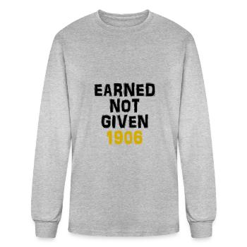 Earned not given 1906- black & old gold - Men's Long Sleeve T-Shirt - heather gray - Front