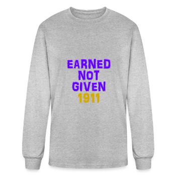 Earned not given 1911- purple and old gold - Men's Long Sleeve T-Shirt - heather gray - Front