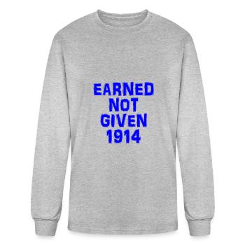 Earned not given 1914- royal blue - Men's Long Sleeve T-Shirt - heather gray - Front