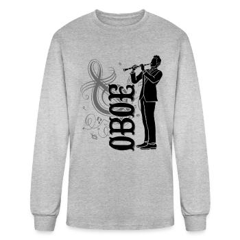 Oboe Player Shirt - Men's Long Sleeve T-Shirt - heather gray - Front