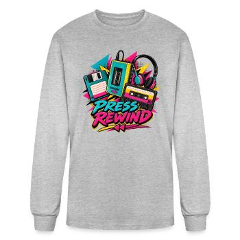 Never Forget 90s Vintage Cassette & VHS Retro - Men's Long Sleeve T-Shirt - heather gray - Front