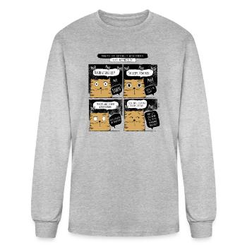 Cat Uses Hypnosis for Blissful Living - Men's Long Sleeve T-Shirt - heather gray - Front