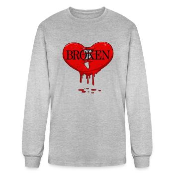 Broken Heart Broken Divorce Breakup Heartbroken - Men's Long Sleeve T-Shirt - heather gray - Front