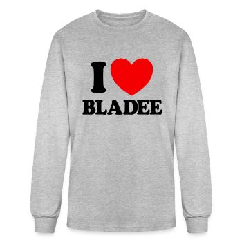 I Love Bladee Red Heart Bladee Lover I Love Bladee - Men's Long Sleeve T-Shirt - heather gray - Front