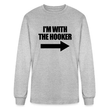I With The Hooker Matching Couples With The Hooker - Men's Long Sleeve T-Shirt - heather gray - Front