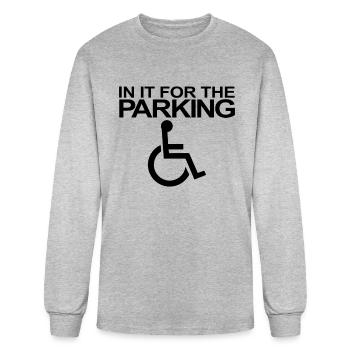 In It For The Parking Handicapped Disabled - Men's Long Sleeve T-Shirt - heather gray - Front