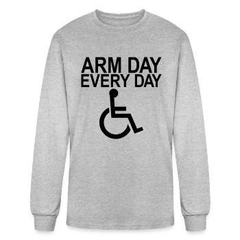 Handicapped Arm Day Every Day Handicapped Disabled - Men's Long Sleeve T-Shirt - heather gray - Front