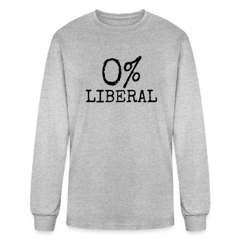 0% Liberal Zero Percent Liberal Anti Liberal - Men's Long Sleeve T-Shirt - heather gray - Front